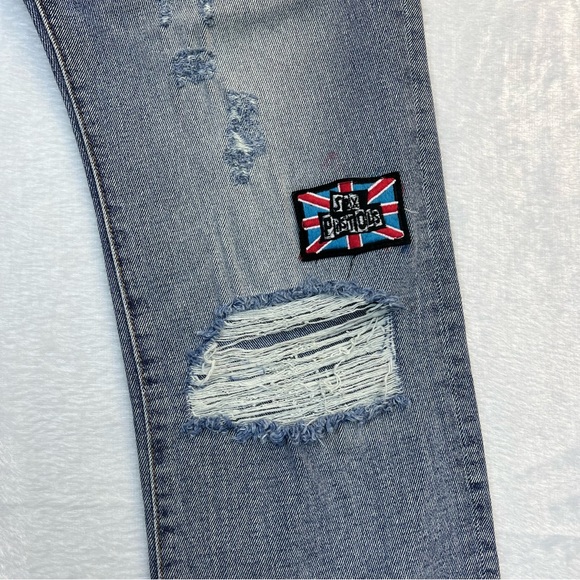 Cult of Individuality Rocked Slim Patches Jeans 38x33 - Picture 6 of 13